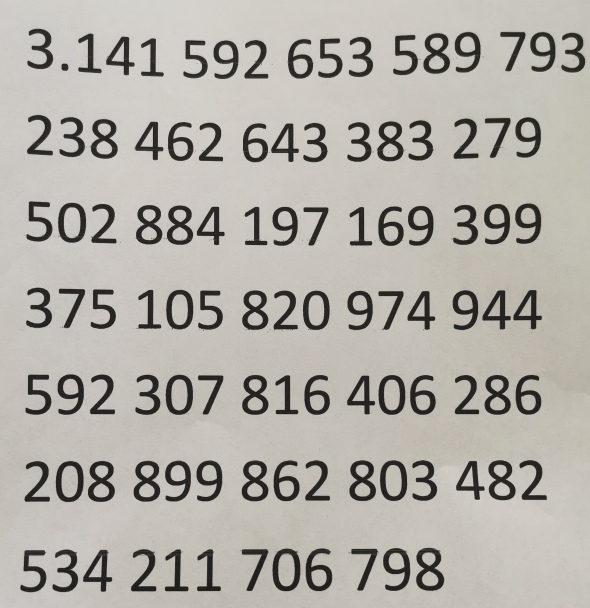 Nov rekord naše  šole v deklamiranju decimalk števila pi (102)